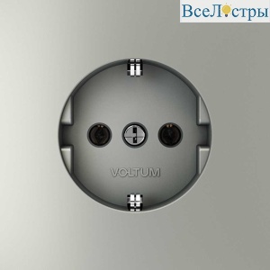 Розетка встраиваемая Voltum S70 с заземлением 16А, (сталь) VLS040105