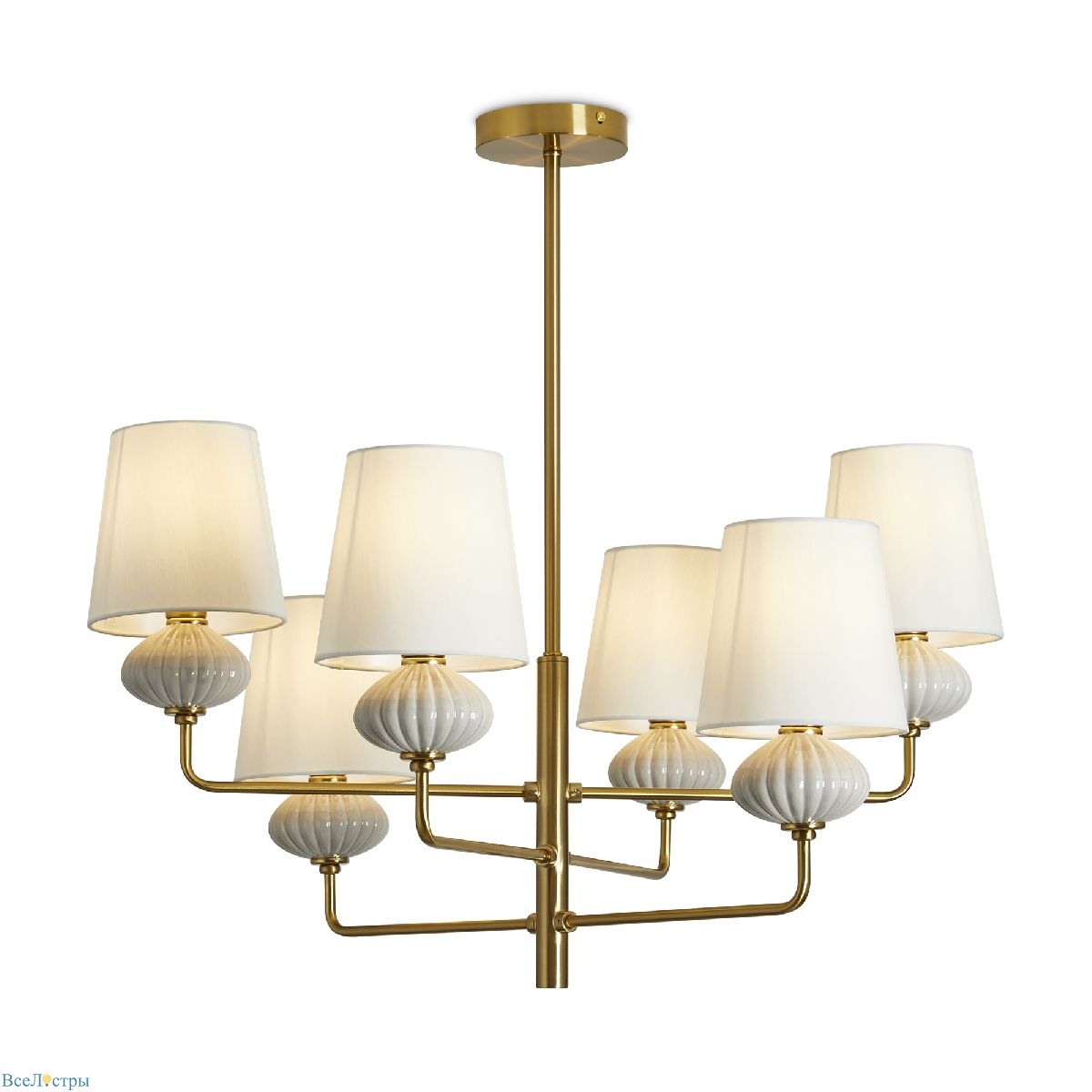 люстра на штанге freya ceramics fr2029pl-06bs