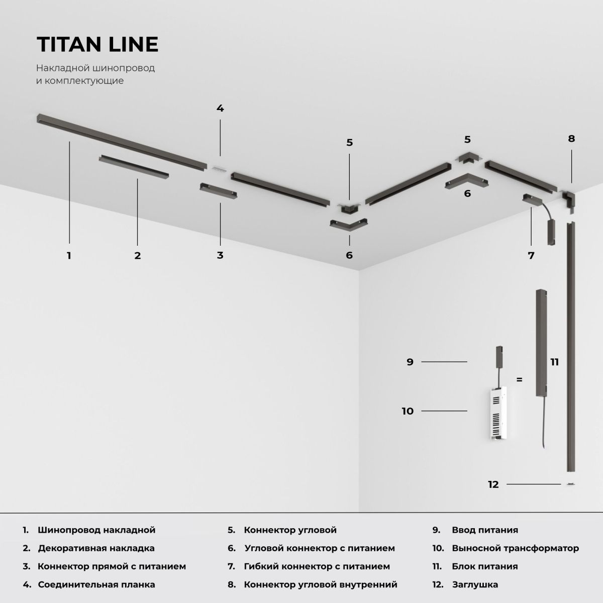 шинопровод магнитный накладной elektrostandard titan line 85227/00 4690389219092 a072147