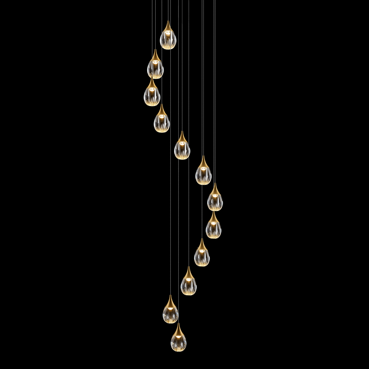каскадная люстра delight collection stilla md24001004-12a gold/clear