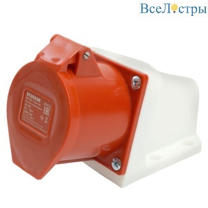 Розетка 3P+PE Stekker с крышкой красный RST32-124-44 49436