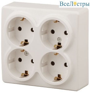Розетка 2P+E Schuko со шторками Эра 11-2211-02 Б0020710