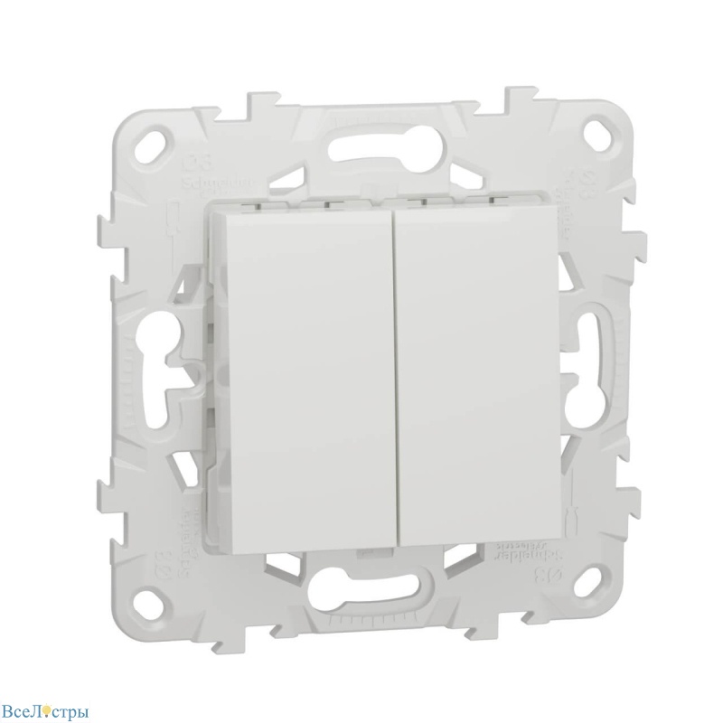 переключатель двухклавишный перекрестный schneider electric unica new nu521518