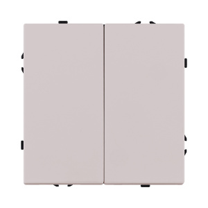Выключатель кнопочный 2-клавишный 10А/250В, кашемир матовый Kollinger Eclipse EC-025CM