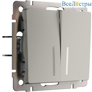 Выключатель двухклавишный с подсветкой Werkel W1220104 4690389211911 a069457