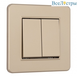 Выключатель двухклавишный Arte Milano SET16-1-30-2 shampan