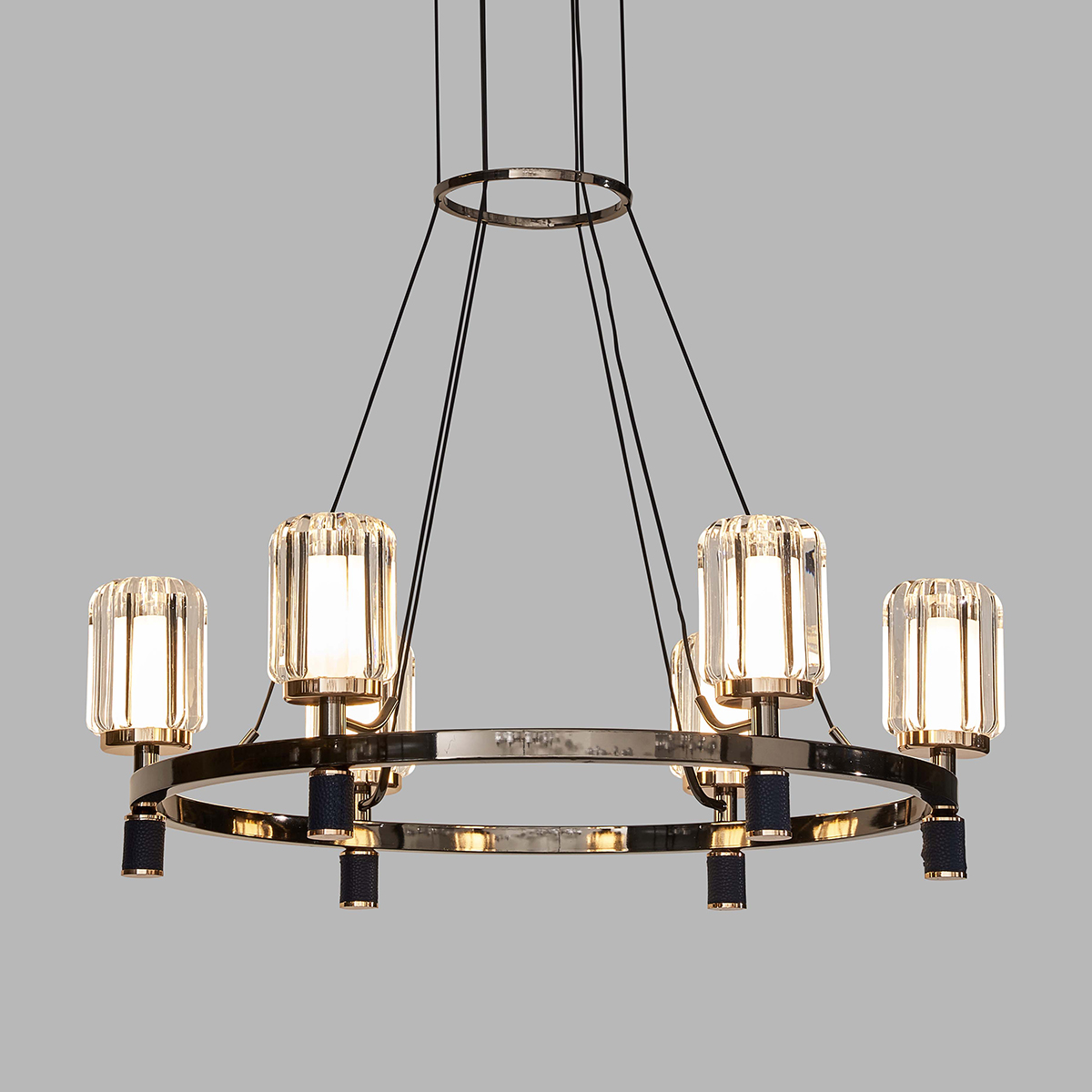 подвесная люстра delight collection p0738-6a gold/pearl black