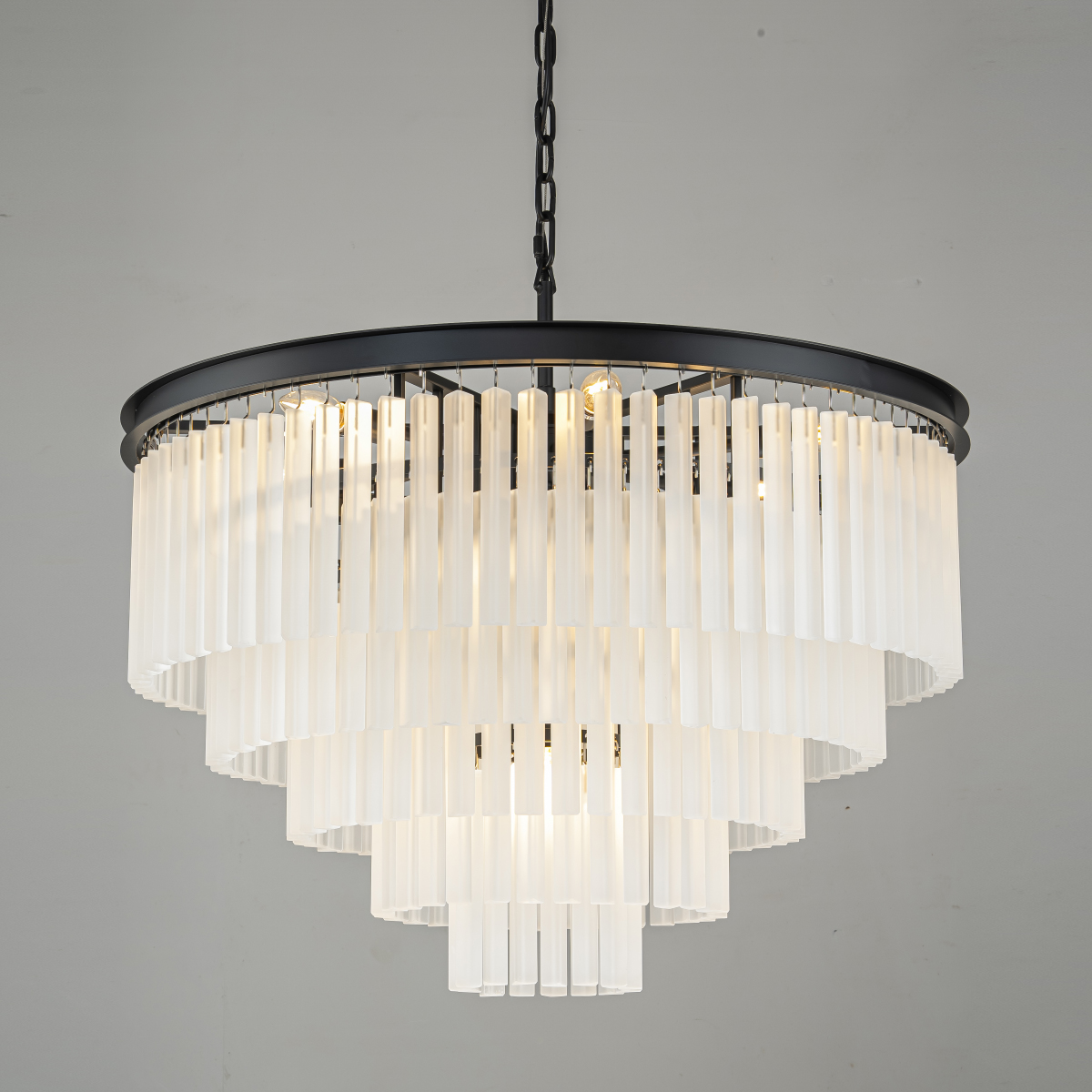подвесная люстра delight collection 1920s odeon kr0387p-10a black/frost
