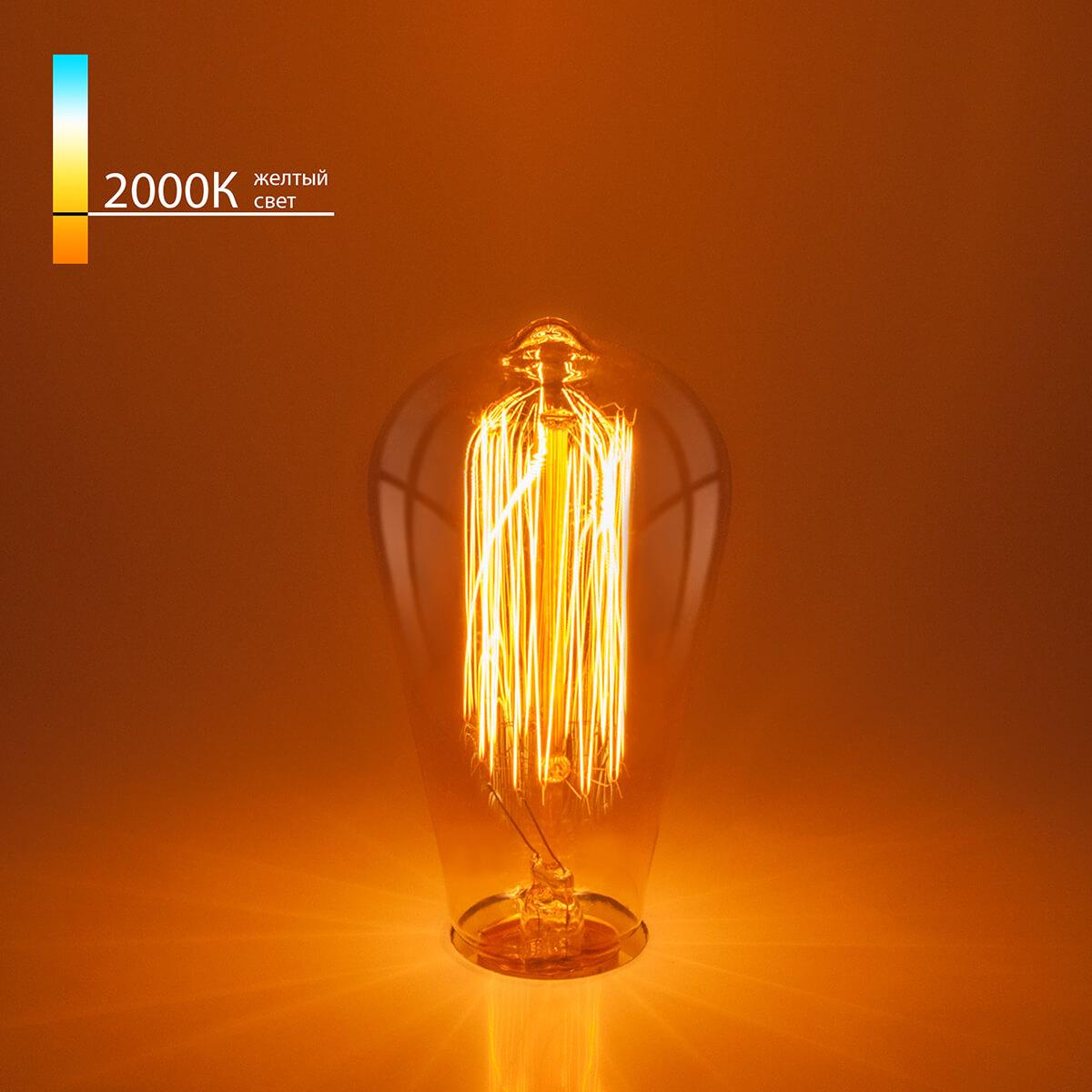 лампа накаливания elektrostandard диммируемая e27 60w прозрачная a034964