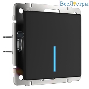 Сенсорный выключатель одноклавишный Wi-Fi Werkel с подсветкой черный W4510108 4690389171253