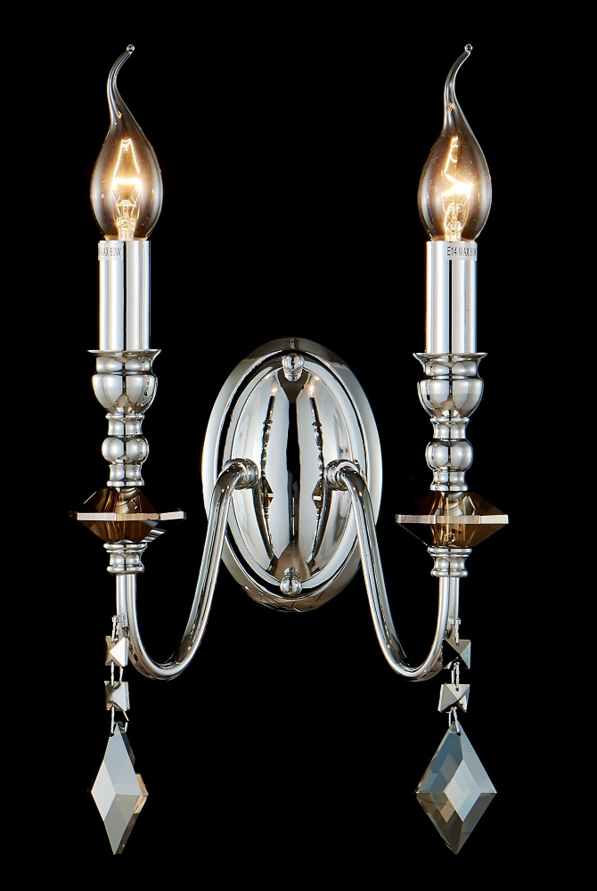 бра crystal lux mercedes ap2 chrome/smoke