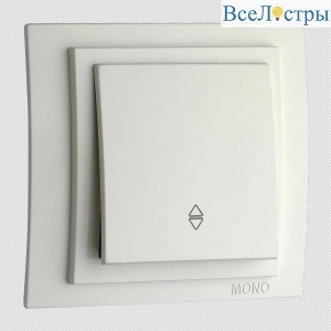 Выключатель Mono Electric Despina/ Larissa одноклавишный проходной белый 500-001925-109
