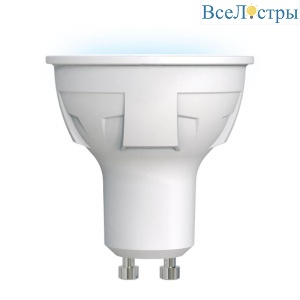 Лампа светодиодная (UL-00002421) Uniel GU10 6W 4000K матовая LED-JCDR 6W/NW/GU10/FR PLP01WH