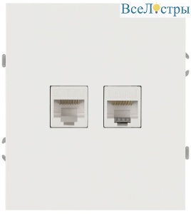 Розетка ЭРА Arktik 16-3108-01 информационная двойная 2XRJ45 белый Б0070484