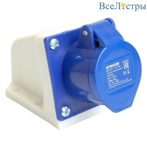 Розетка 2P+PE Stekker с крышкой синий RST16-113-44 49432
