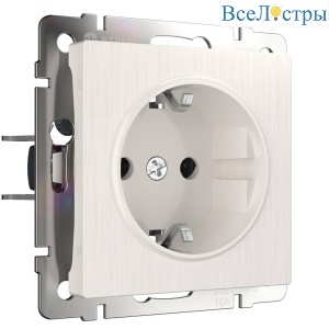 Розетка с заземлением и шторками Werkel перламутровый рифленый W1171113 4690389161032