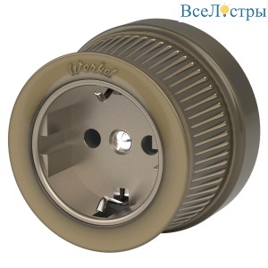 Розетка с заземлением Werkel Ретро бронзовый W5771012 4690389166549