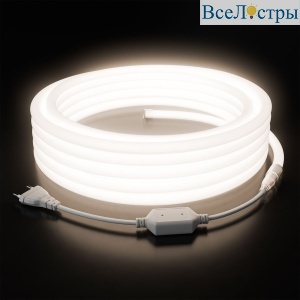 Комплект светодиодного неона Apeyron 220В, 6Вт/м, 300лм/м, 4000К, smd 2835, 144д/м 10м, IP65, с аксессуарами (сетевой шнур, заглушка, крепеж - 10шт) 10-114