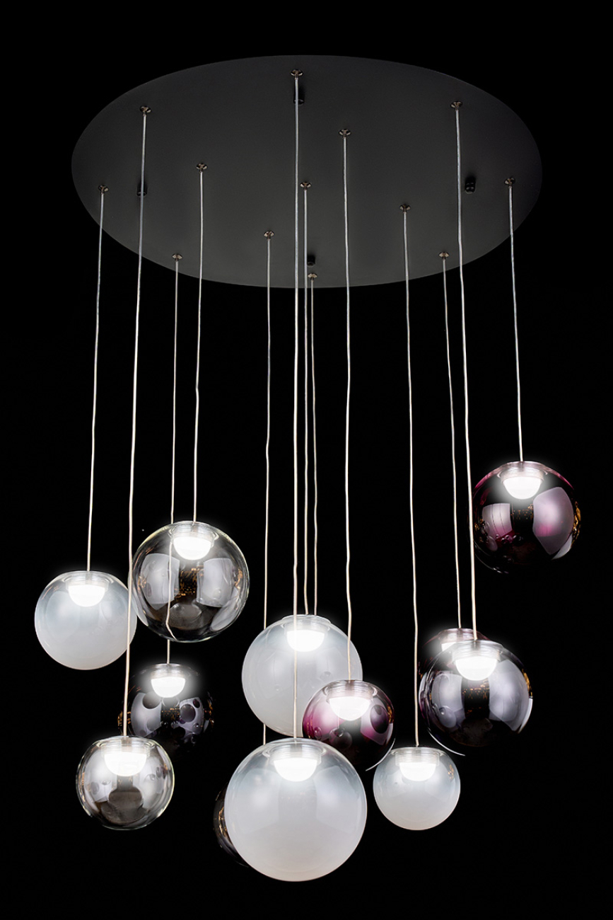 подвесная люстра molecule le7723/13s chrome