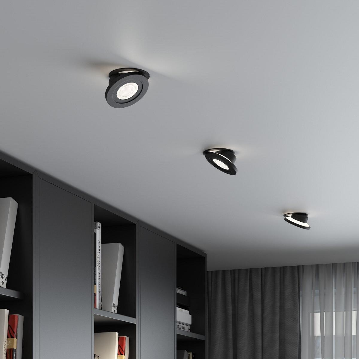встраиваемый светодиодный светильник elektrostandard surf 25084/led 6w 4000k черный a063675