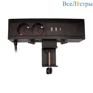 Блок розеток LE4 (2 секции 2 USB + 1 type-C беспроводная зарядка) Mebax 00-00002876