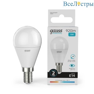 Лампа светодиодная Gauss E14 12W 4100K матовая 53122