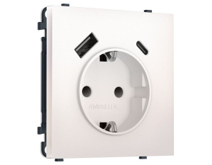 Комплект механизма электрической розетки SIGMA Жемчуг 2USB A+C 20W Ambrella Volt MS210010 (SP2100, PR160)