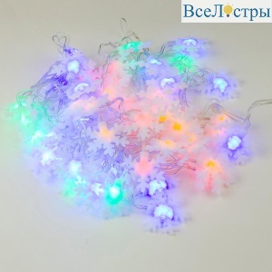 Светодиодная гирлянда (07936) Uniel Снежинки 220V разноцветный ULD-S0700-050/DTA MULTI IP20 SNOWFLAKES-3