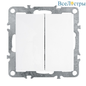 Выключатель двухклавишный Feron Stekker Эрна белый PSW10-9104-01 39312