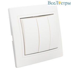 Выключатель 3 кл. скрытой установки 10А 250В IP20,слоновая кость (керамика) "Дельта" General 477259