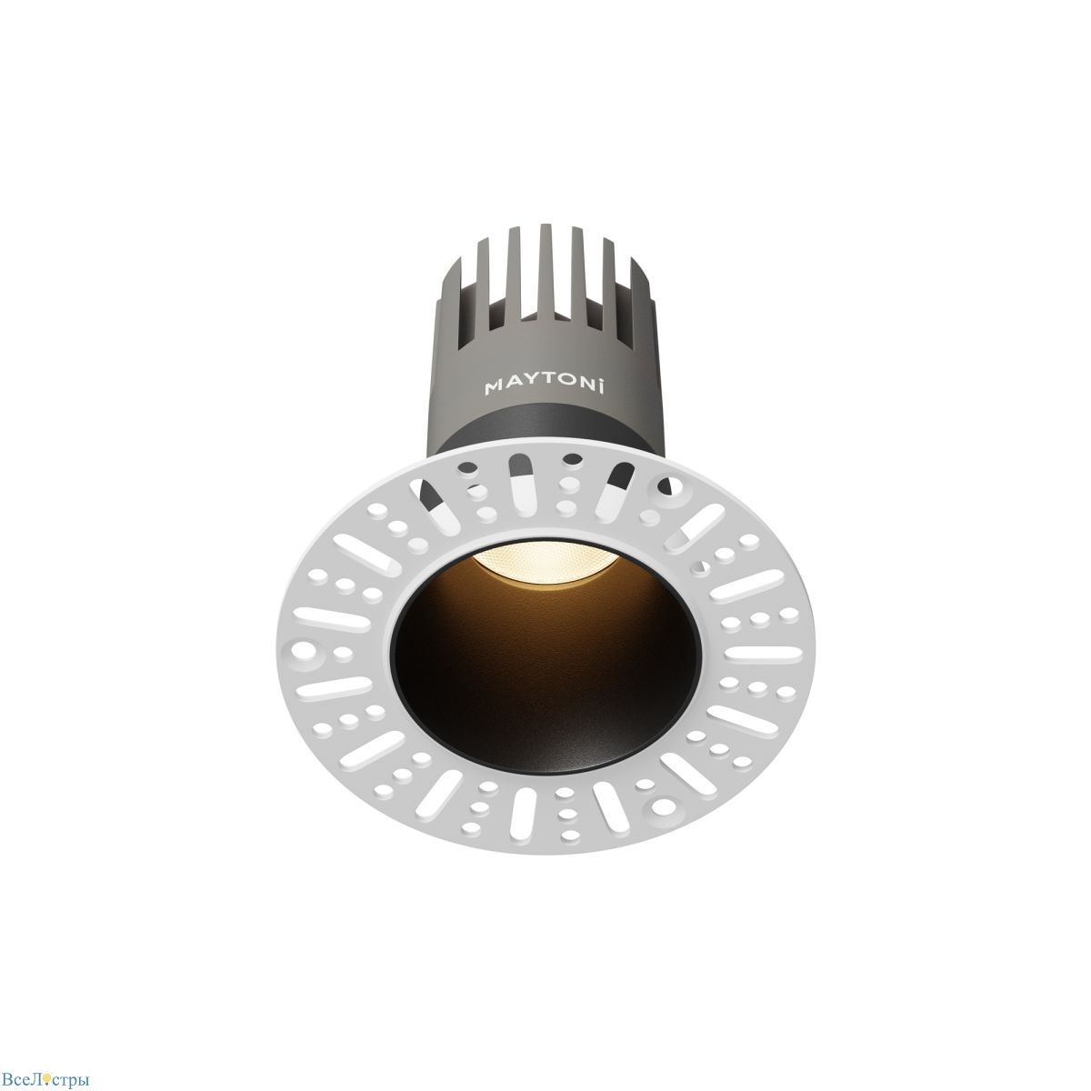 встраиваемый светильник maytoni technical dip dl120-10w-3k-trs-b