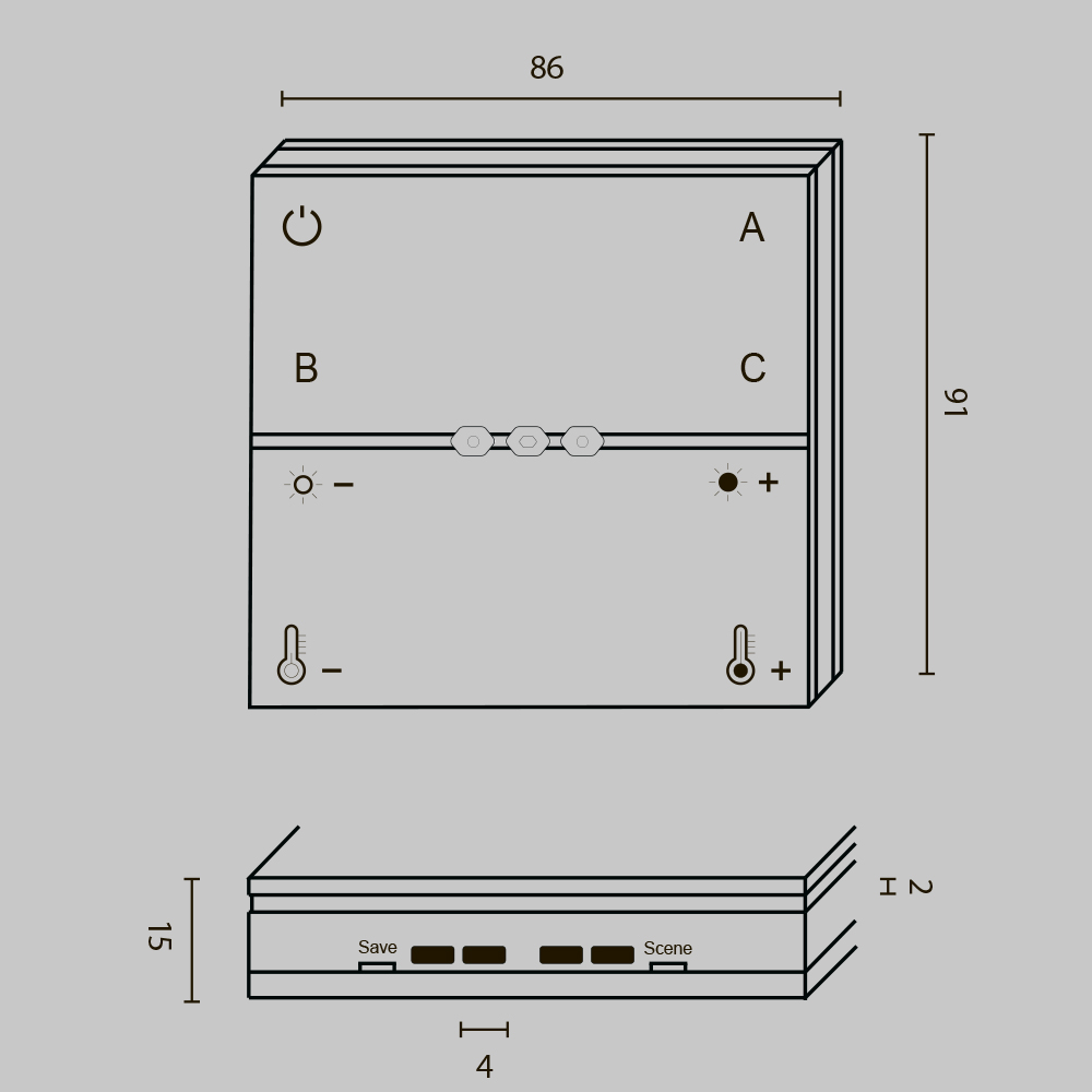 беспроводная панель управления maytoni lighting control drc035-z-8-w