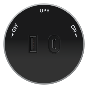 Розетка 2хUSB (тип А+С) 18Вт, 5В/3А Systeme Electric MultiTrack Антрацит MTK13003B