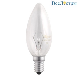 Лампа накаливания Jazzway E14 40W 2700K прозрачная 3320539