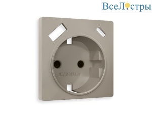 Лицевая панель для розетки с/з со шторками 2USB A+C Ambrella Volt Alfa AP3700