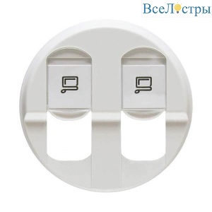 Лицевая панель Legrand Celiane розетки компьютерной 2хRJ45 белая 068252