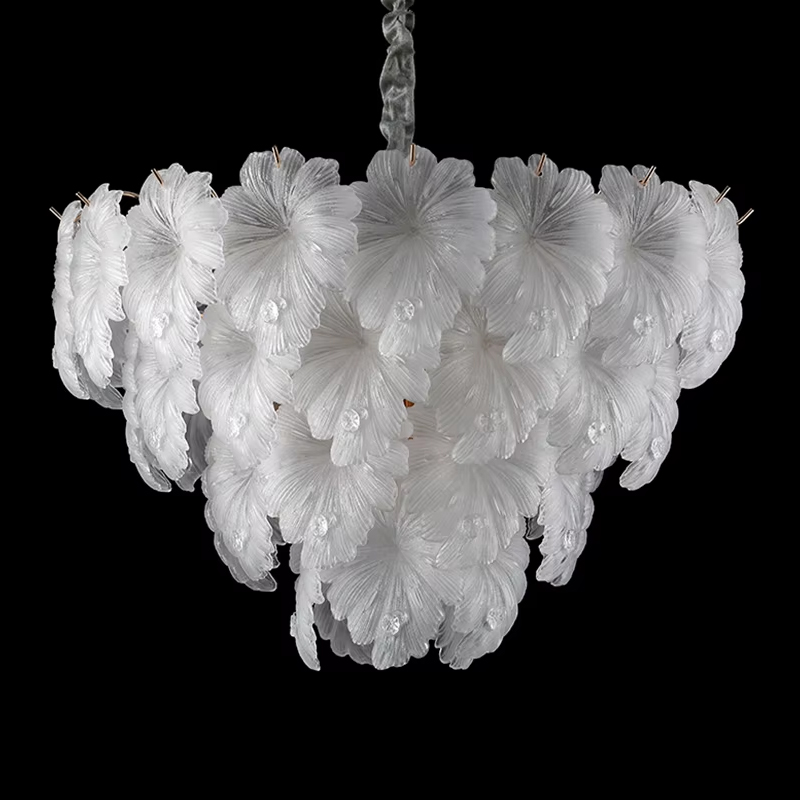 подвесная люстра delight collection crystal leaf 6302p/d800 gold/white