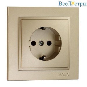 Розетка 2К+З Mono Electric Despina 16A 250V винтовое подключение титан 102-222221-117
