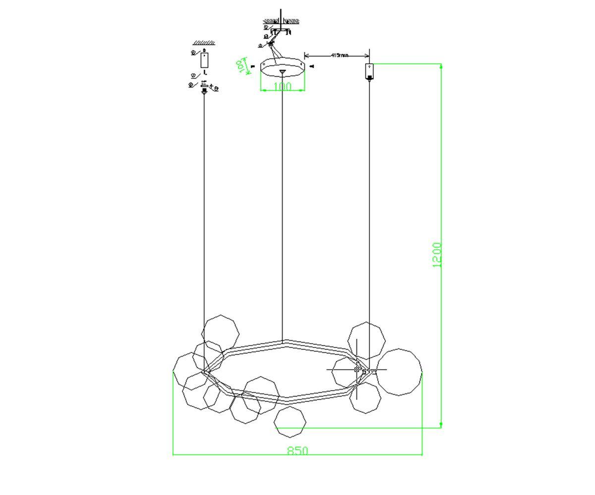 подвесная люстра kink light иона 09408-15,19