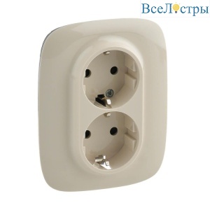 Розетка двойная Legrand Valena Allure 16A 250V с/з со шторками безвинт. зажим слоновая кость 753826