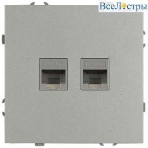 Розетка Эра Galaxy 15-3108-03 информационная двойная 2XRJ45 IP20 алюминий Б0070760