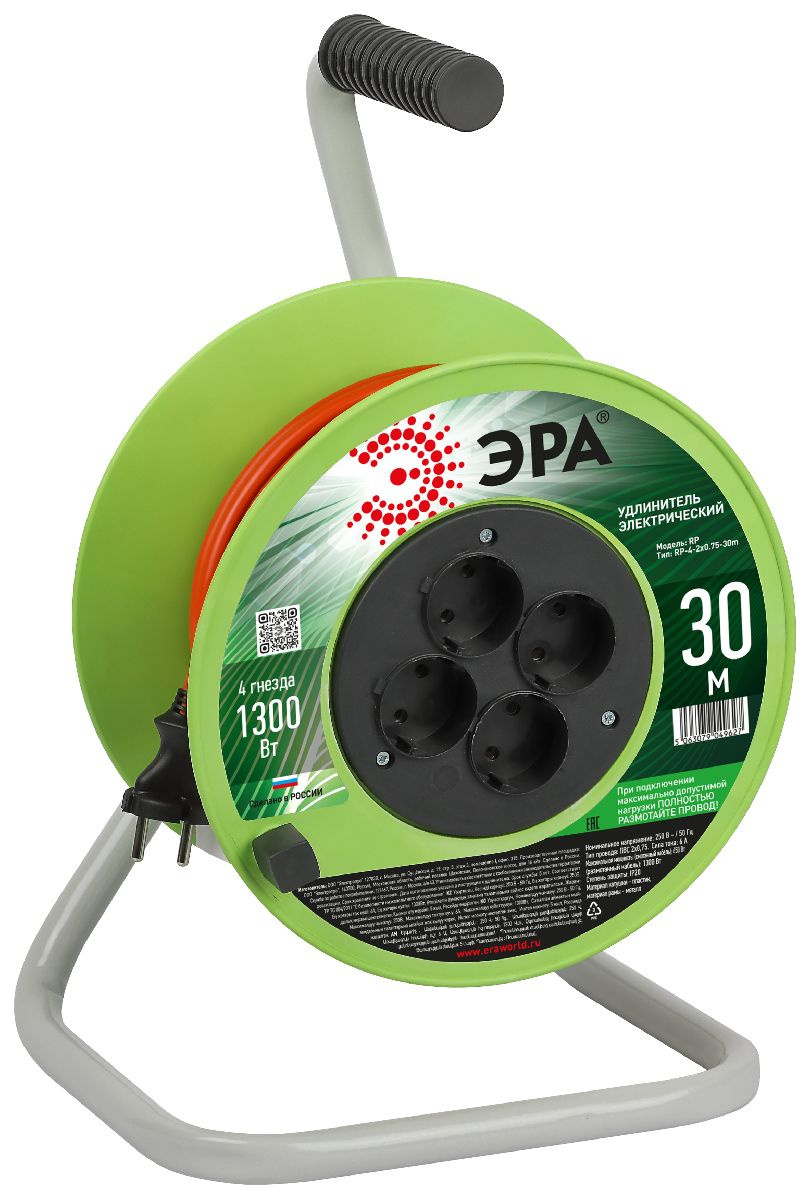 удлинитель силовой эра rp-4-2x0.75-30m б0059780