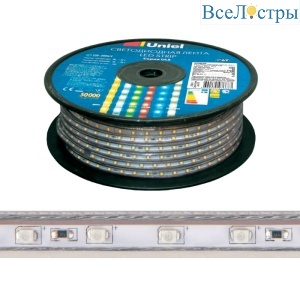 Светодиодная лента Uniel ULS-2835-60LED/m-10mm-IP67-220V-8W/m-50M-RED бобина