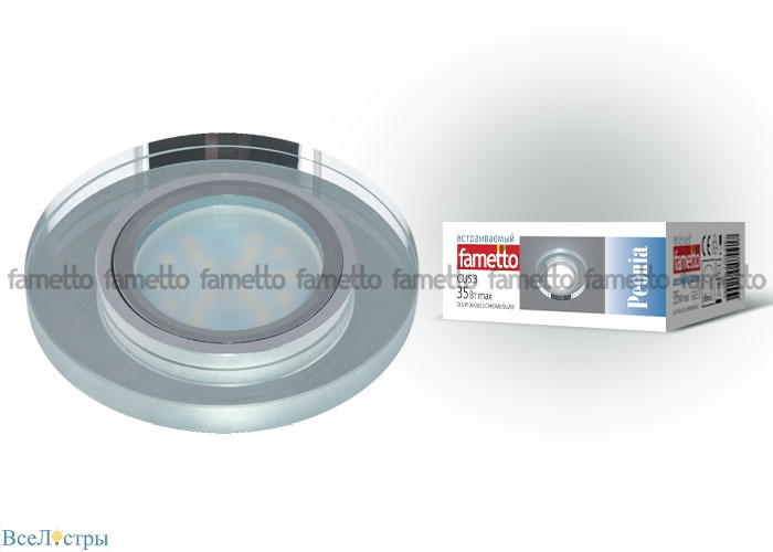 встраиваемый светильник fametto peonia dls-p106 gu5.3 chrome/silver