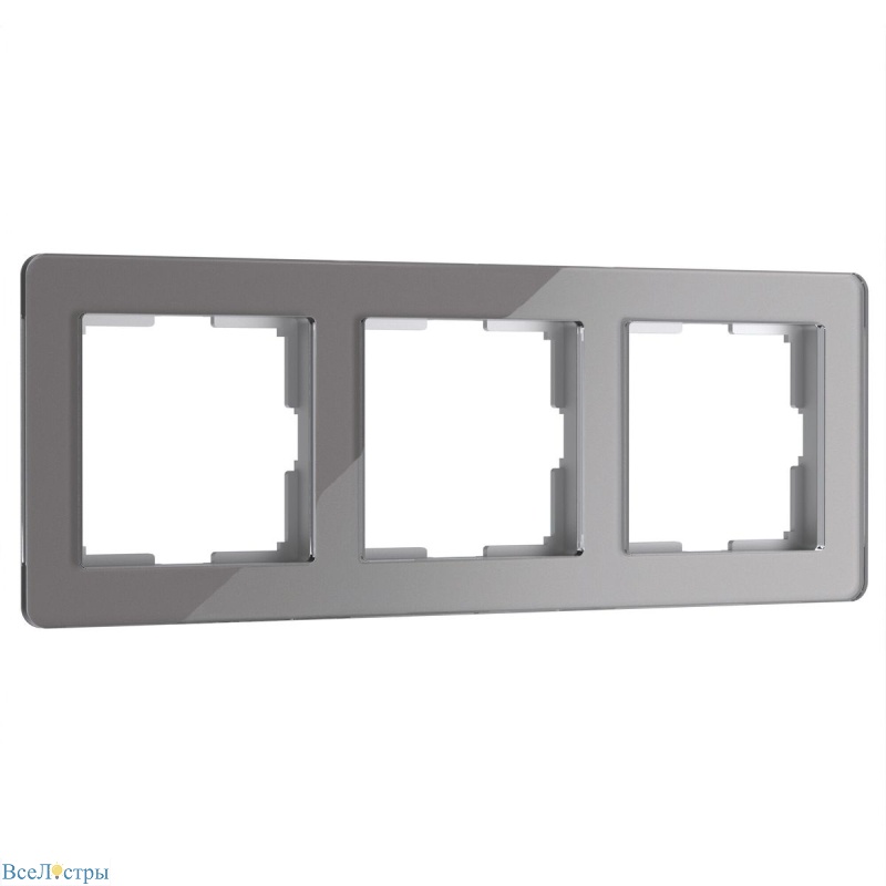 рамка на 3 поста werkel acrylic графит 4690389184895 w0032704