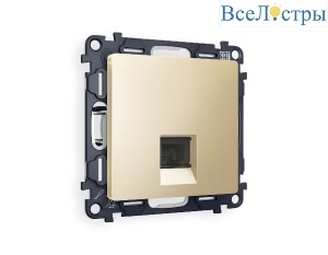Комплект механизма телефонной розетки RJ-11(4P4C) со шторкой Ambrella Volt Alfa MA612030