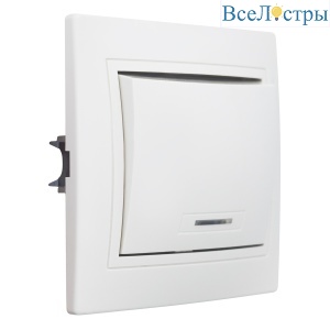 Выключатель 1 кл. с подсветкой скрытой установки 10А 250В IP20,слоновая кость (керамика) "Дельта" Ge 477252