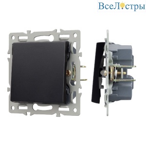 Механизм выключателя одноклавишный перекрестный  Arlight SWT-MKX1-PL-BK (250V, 16A) 043719