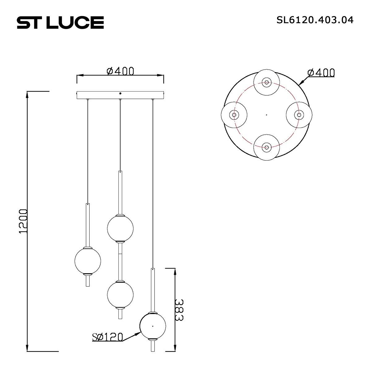 подвесная светодиодная люстра st luce peek sl6120.403.04