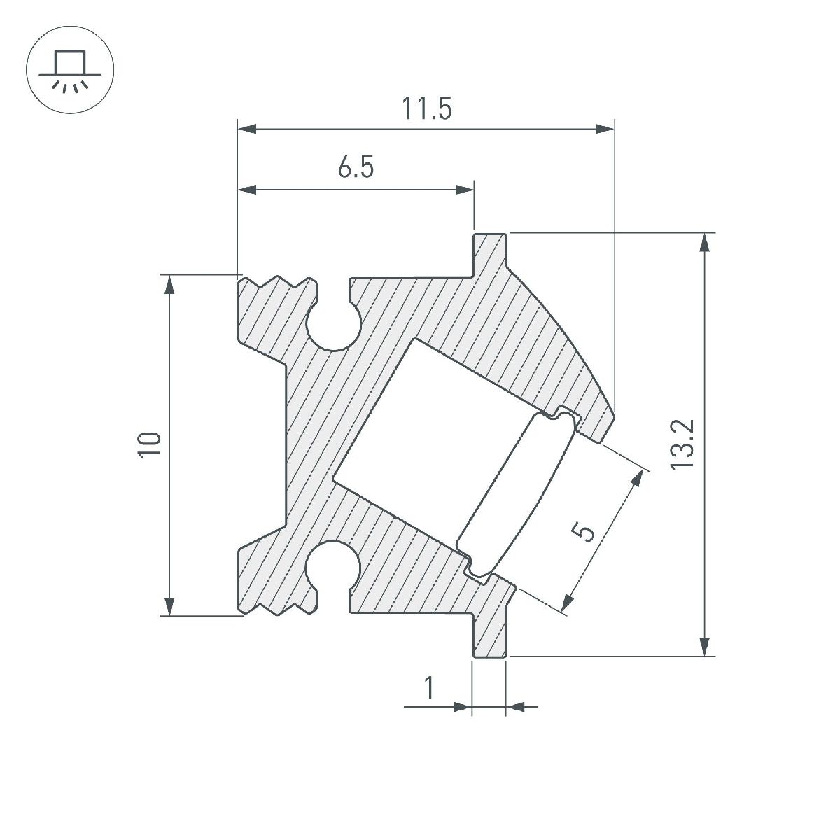 профиль arlight sl-bevel-h12-f13-2000 anod black 043749